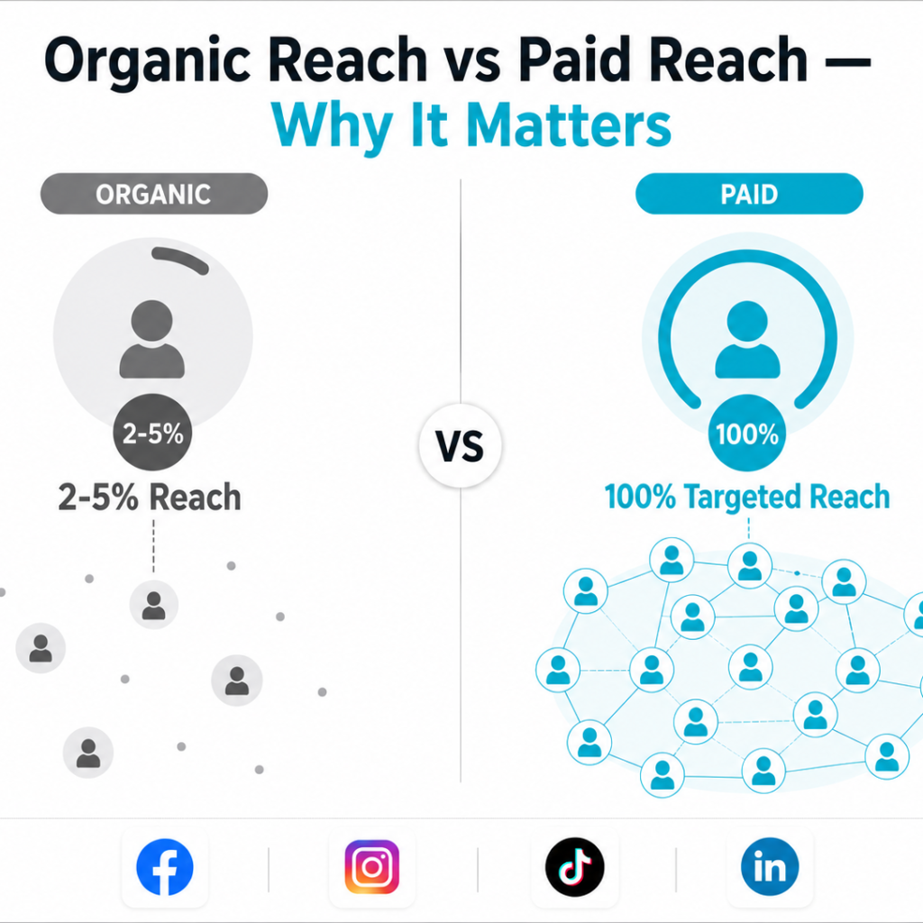 Organic vs Paid Social Media (Comparison Infographic)